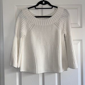Off the shoulder white sweater